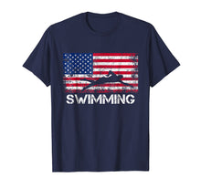 Load image into Gallery viewer, American Flag Swimming Shirt - Swimming Team Gift
