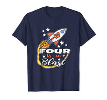 Load image into Gallery viewer, Kids 4 Year Old Space Gift Shirt Birthday Astronaut Rocket
