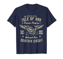 Load image into Gallery viewer, Isle Of Man TT Racing T-Shirt Vintage Biker Wings Wheel

