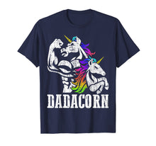 Load image into Gallery viewer, Dadacorn T Shirt Muscle Unicorn Dad Baby Fathers Day Gift

