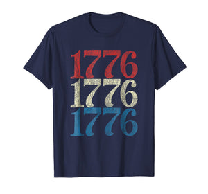1776 Shirt Patriot USA Flag Revolutionary War Tshirt Retro