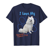 Load image into Gallery viewer, I Love My American Eskimo Dog Dog Lover Paw Print T-Shirt!
