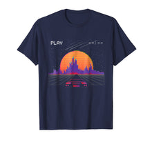 Load image into Gallery viewer, cyberpunk outrun synthwave sunset fast car aesthetic t shirt
