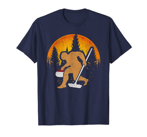 Curling Bigfoot T-Shirt, Funny Cute Winter Sport Gift Idea