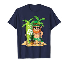 Load image into Gallery viewer, Leprechaun Hawaiian Surfing T Shirt St Patricks Day Hawaii

