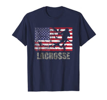 Load image into Gallery viewer, Lacrosse American Flag T-Shirt USA Flag Fan Vintage Retro
