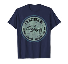 Load image into Gallery viewer, I&#39;d Rather Be Fishing T-shirt Retro Distressed Gift Tshirt
