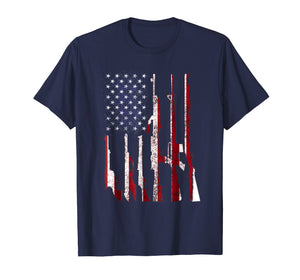 Gun 4th of July American T-shirt USA Pride Flag Funny Gift