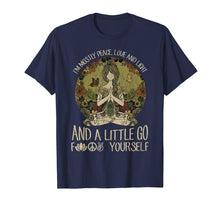 Load image into Gallery viewer, Yoga Tattoo Women T-Shirt I'm Mostly Peace Love And Light
