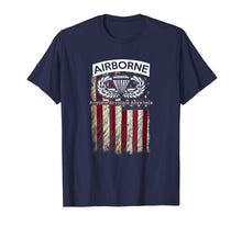 Load image into Gallery viewer, Airborne Paratrooper T-shirt Black Jump Wings Airborne Tab
