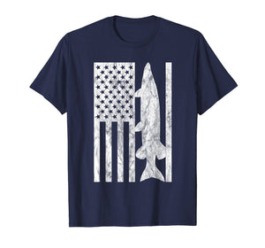 Musky Fishing T-Shirt - American Flag Patriotic Muskie Gift