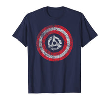 Load image into Gallery viewer, Patriotic Distressed Vinyl 45 RPM Adaptor T-shirt
