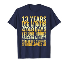 Load image into Gallery viewer, 13 Years Old 13th Birthday Gold Vintage T Shirt 156 Months
