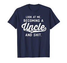 Load image into Gallery viewer, Mens Look At Me Becoming A Uncle Funny New Uncle Announcement T-Shirt-2119171

