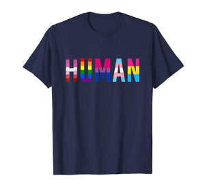HUMAN LGBT Flag Gay Pride Month Transgender Rainbow Lesbian T-Shirt-1236131