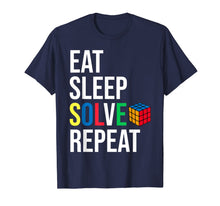 Load image into Gallery viewer, Eat Sleep Solve Repeat Rubik Cube T-shirt Humor Parody Funny T-Shirt-157870
