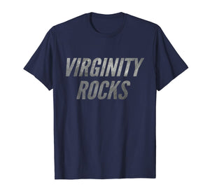 Virginity Rocks Funny Cool Letters Original No Sex T-Shirt