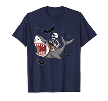 Load image into Gallery viewer, Skeleton Riding Shark Funny Halloween Boys Girls Kids T-Shirt
