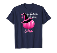 Load image into Gallery viewer, October Wear Pink Halloween Witch Pumpkin Breast Cancer T-Shirt
