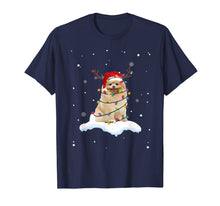 Load image into Gallery viewer, Pomeranian With Santa Hat Christmas Lights Reindeer Gift T-Shirt-2044121
