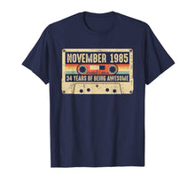 Load image into Gallery viewer, Vintage November 1985 34th birthday Gift Retro Cassette Tape T-Shirt
