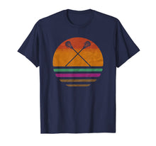 Load image into Gallery viewer, Vintage Retro Lacrosse Player Silhouette Sun Gift T-Shirt
