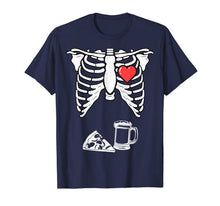 Load image into Gallery viewer, Skeleton Pregnancy Pizza Beer Shirt Xray Halloween Soon Dad
