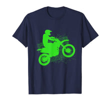 Load image into Gallery viewer, Dirt Bike Rider Tire Tracks Neon Green Youth T Shirt-304921
