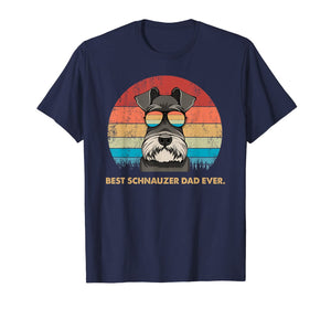 Dog Vintage Best Schnauzer Dad ever Tshirt Fathers day Gifts