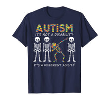 Load image into Gallery viewer, Autism it's a different ability Funny Dabbing skeleton Gift T-Shirt
