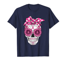Load image into Gallery viewer, Pink Sugar Turban Skull Breast Cancer Awareness Gifts T-Shirt

