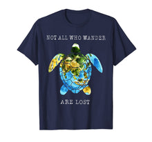 Load image into Gallery viewer, Not All Who Wander Are Lost Turtle Maps Shirt
