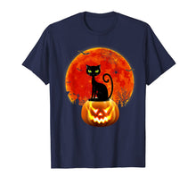 Load image into Gallery viewer, Black Cat Pumpkin Moon Halloween Costume Funny T-Shirt
