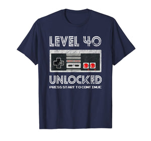40 Year Old Fourty Birthday Gift Level 40 unlocked gamer T-Shirt-201277