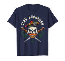 Load image into Gallery viewer, Scottish Clan Buchanan Bad Ass Skull with Tam Clan Badge T-Shirt-666890
