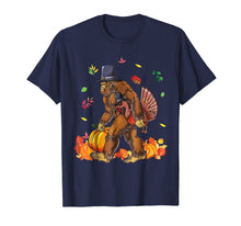 Load image into Gallery viewer, Bigfoot Carrying Turkey Fall Thanksgiving Sasquatch T-Shirt
