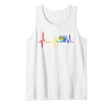 Load image into Gallery viewer, LGBT Rainbow Heartbeat T shirt Gay and Lesbian Pride month Tank Top
