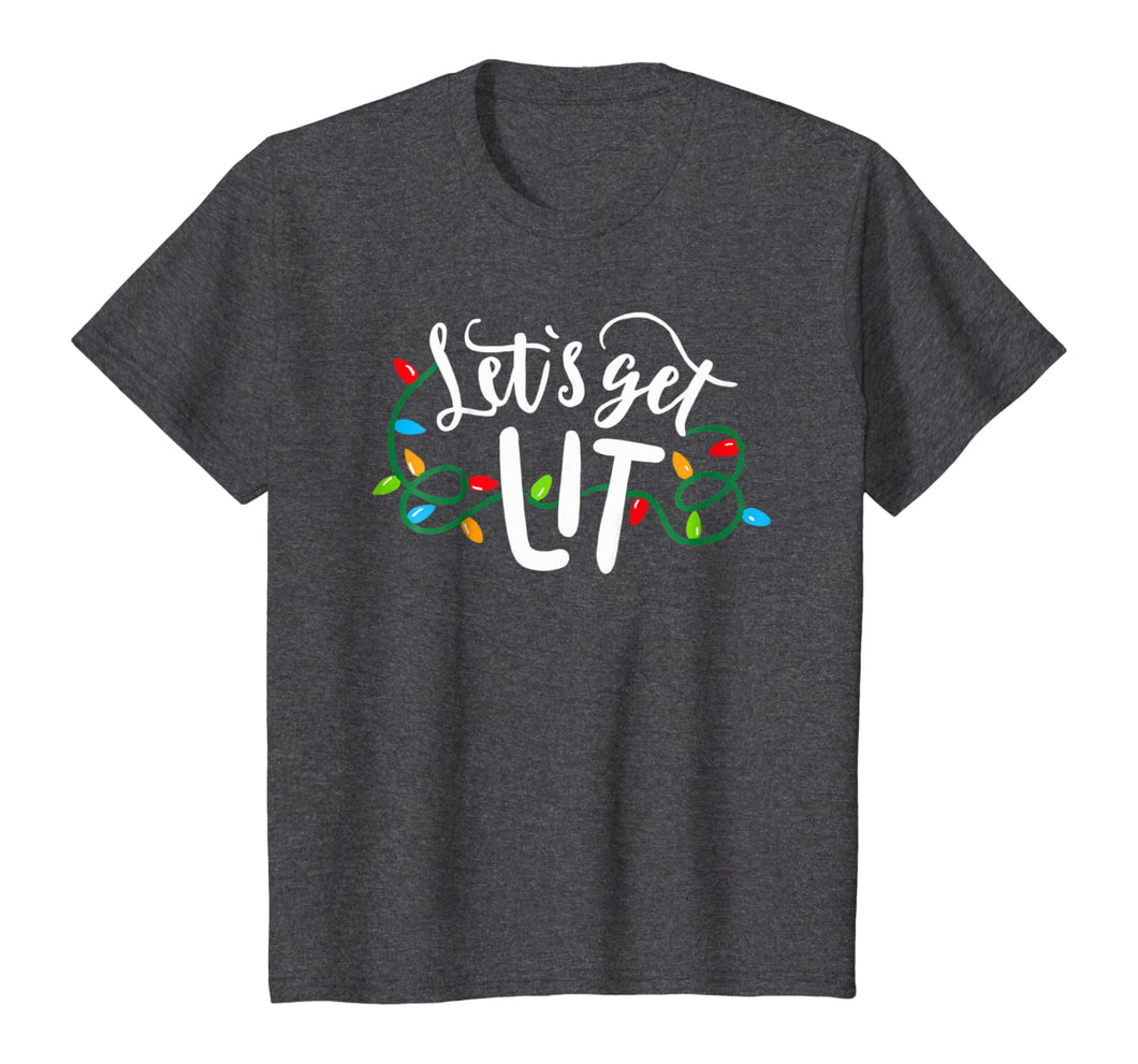 Christmas Funny Pajamas Let's Get Lit Christmas Shirt