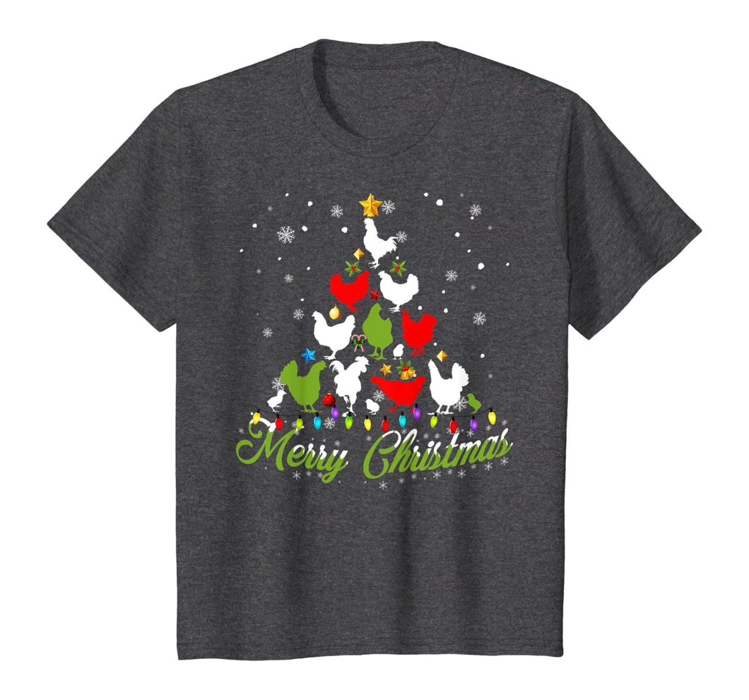 Christmas Tree Merry Christmas Chicken Lover Gift T-Shirt