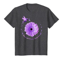 Load image into Gallery viewer, Hummingbird Purple Sunflower Pancreatic Cancer Awareness T-Shirt

