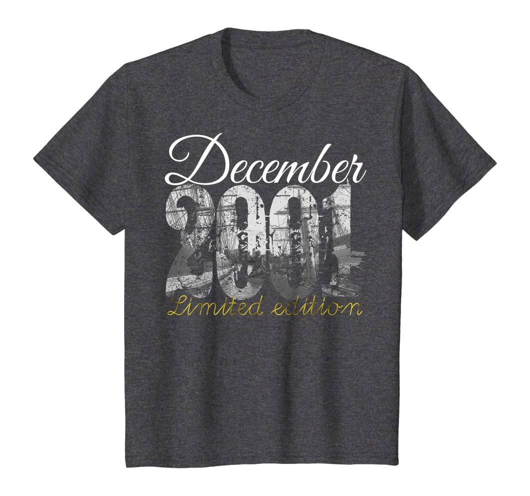 December 2001 Tee 18 Year Old Shirt 2001 18th Birthday Gift T-Shirt