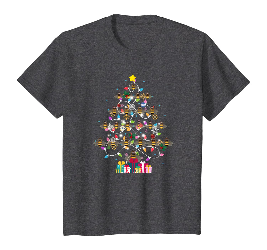 Funny Bee Christmas Tree Pajama Lights Gift T-Shirt