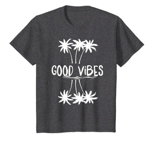 Good Vibes White Letter palm T Shirt for Women Men