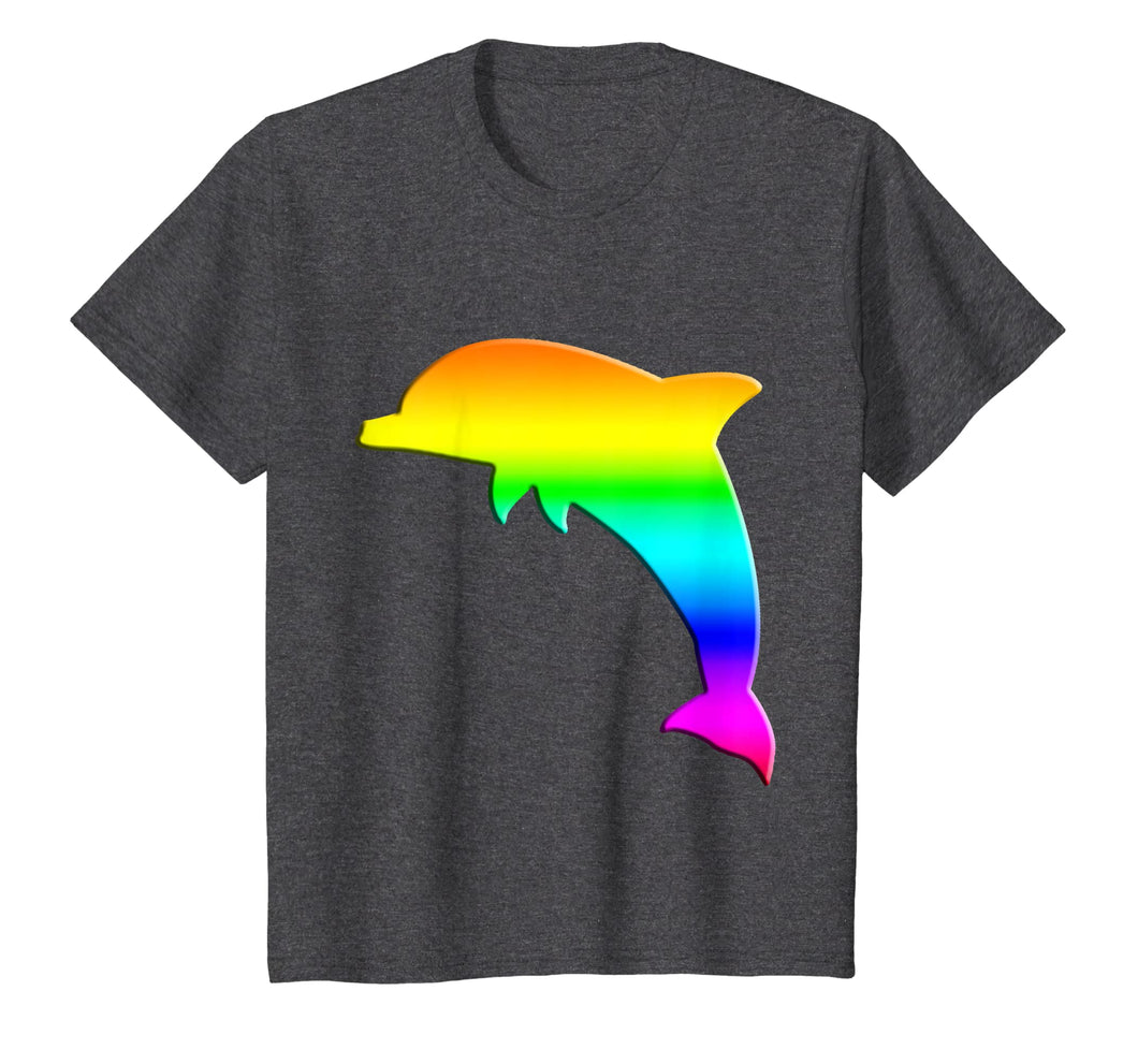 Dauphin Silhouette Watercolor tee Cool Rainbow T-Shirt