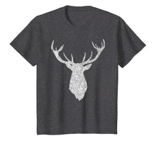 Load image into Gallery viewer, Buck Stag Deer Head Antlers Silver Silhouette T Shirt
