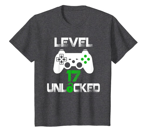 Level 17 Unlocked T-Shirt 17 Year Old Gamer Birthday Gift