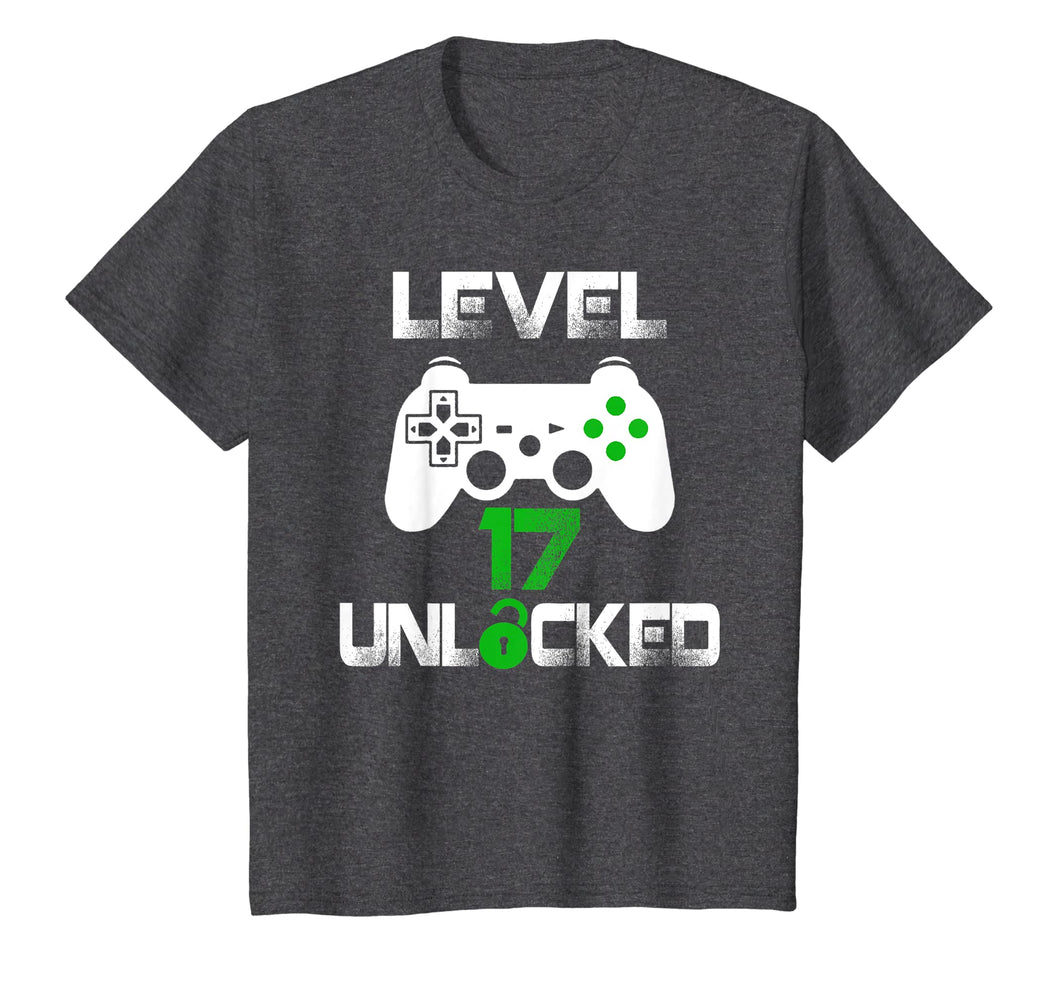 Level 17 Unlocked T-Shirt 17 Year Old Gamer Birthday Gift