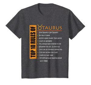 Birthday Gifts - Top 10 Rules Of Taurus Zodiac T-Shirt