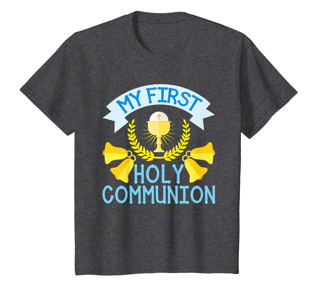 My First Communion Shirt Gift Kids Chalice Cross Boys Girls