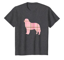 Load image into Gallery viewer, Bernese Mountain Dog Pink Plaid Dog Silhouette T-Shirt v2
